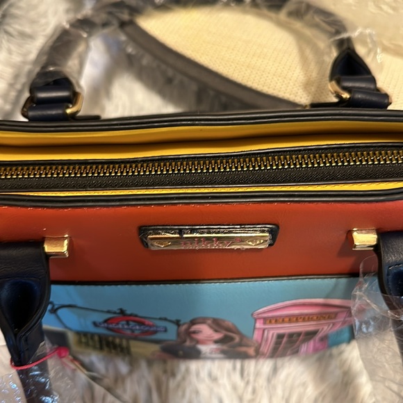 Nikky by Nicole Lee Travel Miss Your Call Satchel Graphic Fashion Handbag - Picture 5 of 9